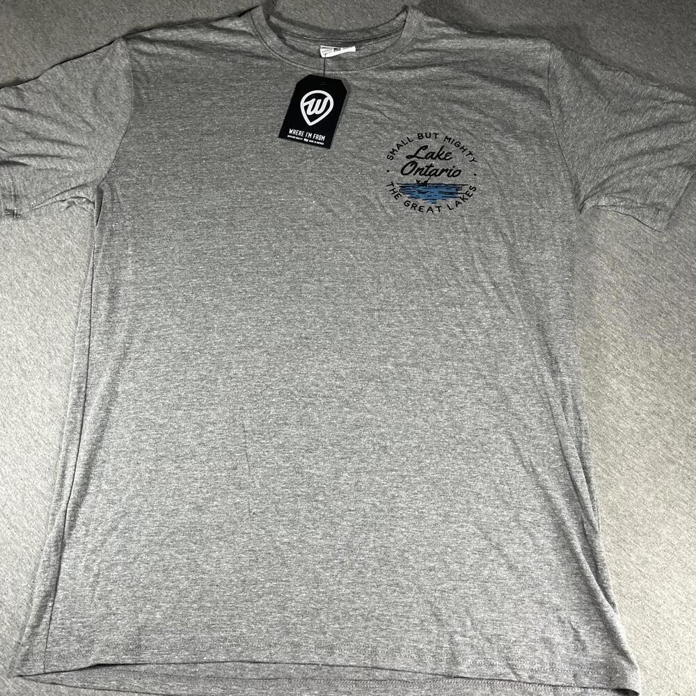 Where I'm From Fish the Great Lakes Lake Ontario Graphic Men's Medium T-Shirt